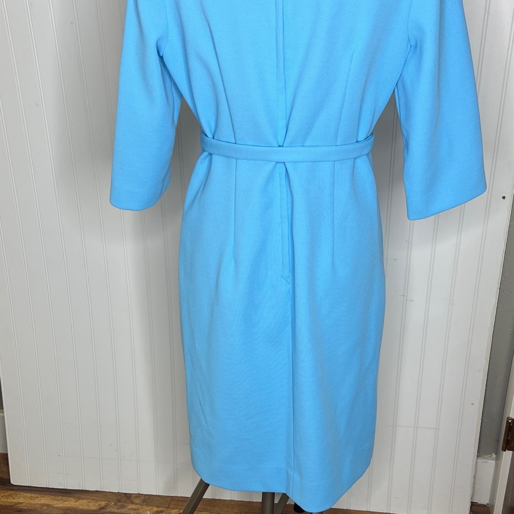 Vintage Knit Light Blue 3/4 Sleeve Dress - Picture 8 of 14